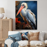 Coral White Animal Pelican - Pelican Wall Art Prints