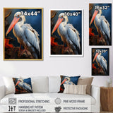 Coral White Animal Pelican - Pelican Wall Art Prints