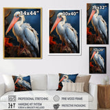 Coral White Animal Pelican - Pelican Wall Art Prints
