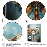 Gold Animal Turquoise Dragonfly Drips - Dragonfly Framed Canvas Art