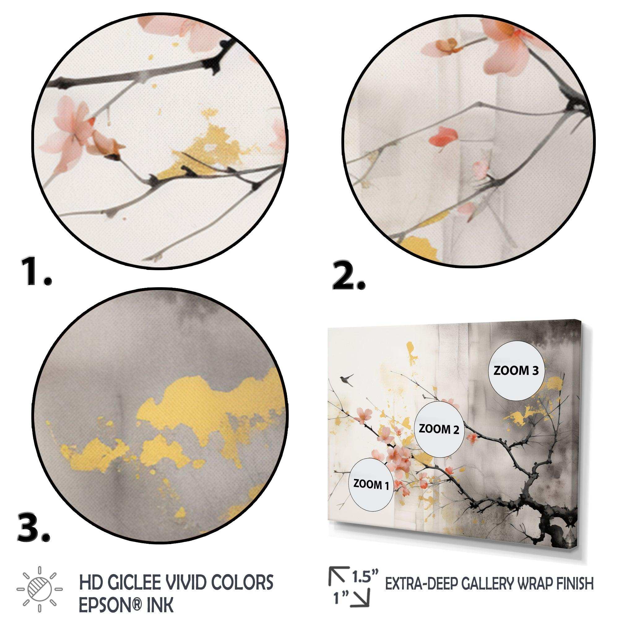 Asian Art Sumi Blossom I - People Canvas Wall Art