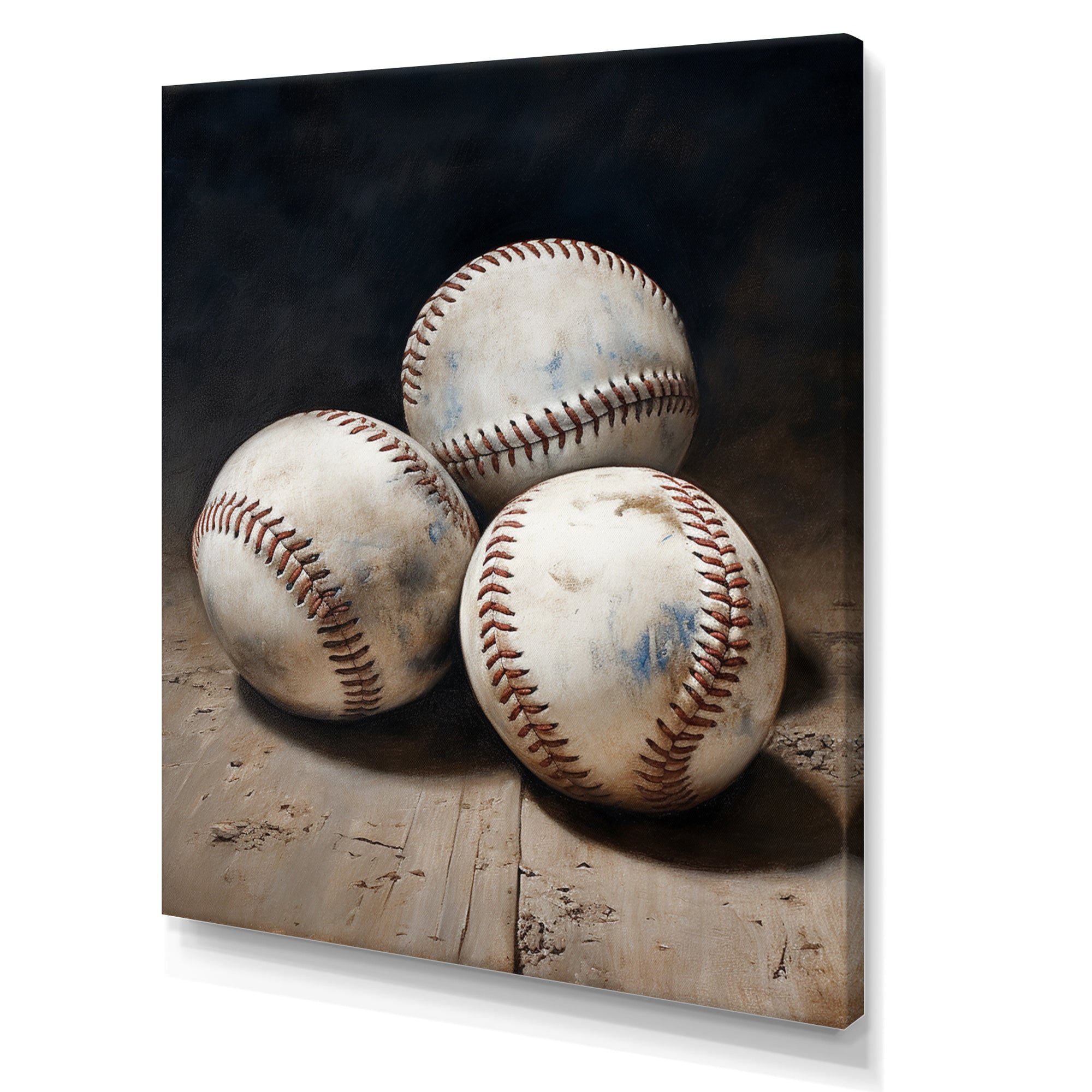 Baseball Subtle Double Play - Sport Baseball Canvas Wall Art