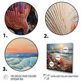 Seashell At Beach Symphony Pointillism - Seashell Wall Decor