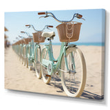 Bicycle Tranquil Pedaling By The Beach I - Bicycle Canvas Wall Art