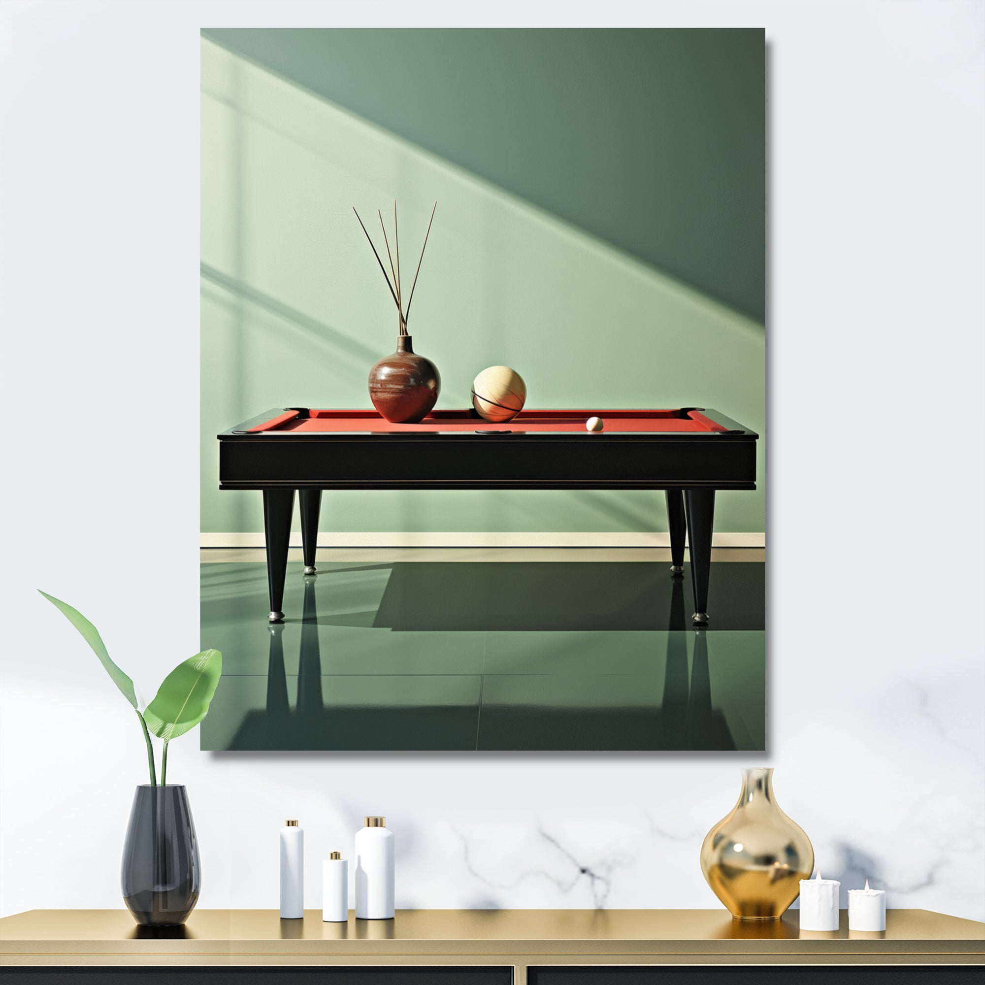 Billard Serene Strokes Minimalist - Billiards Canvas Wall Art