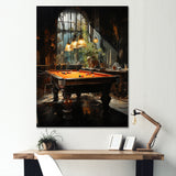 Billard Shadows In Motion I - Billiards Canvas Wall Art