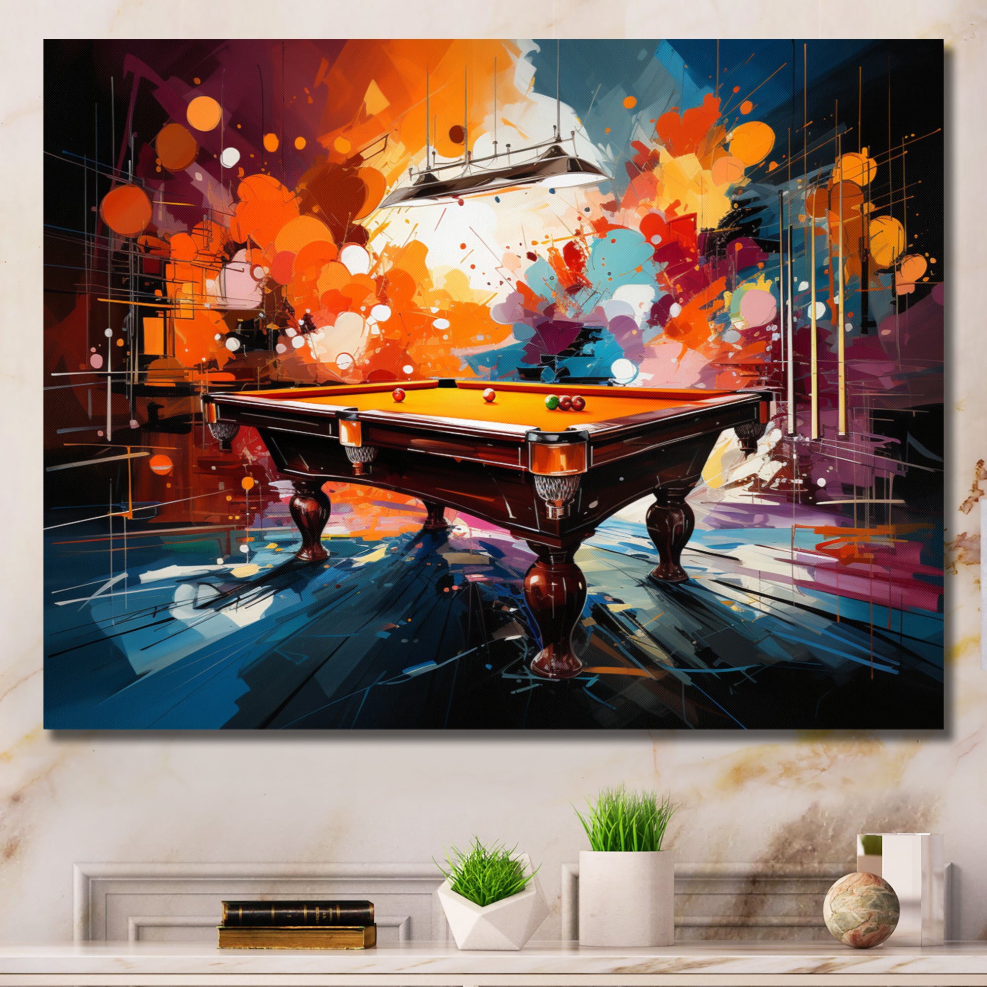 Billard Vibrant Break I - Billiards Canvas Wall Art