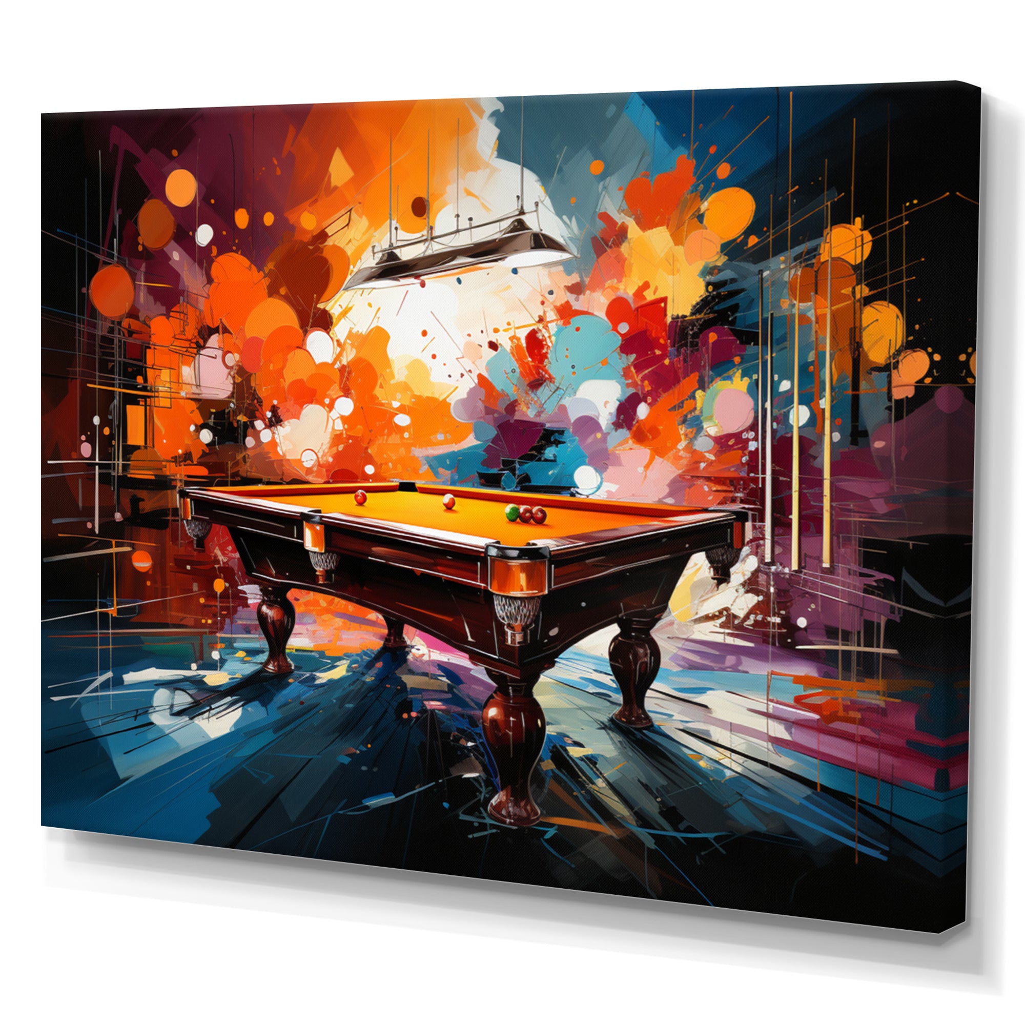 Billard Vibrant Break I - Billiards Canvas Wall Art