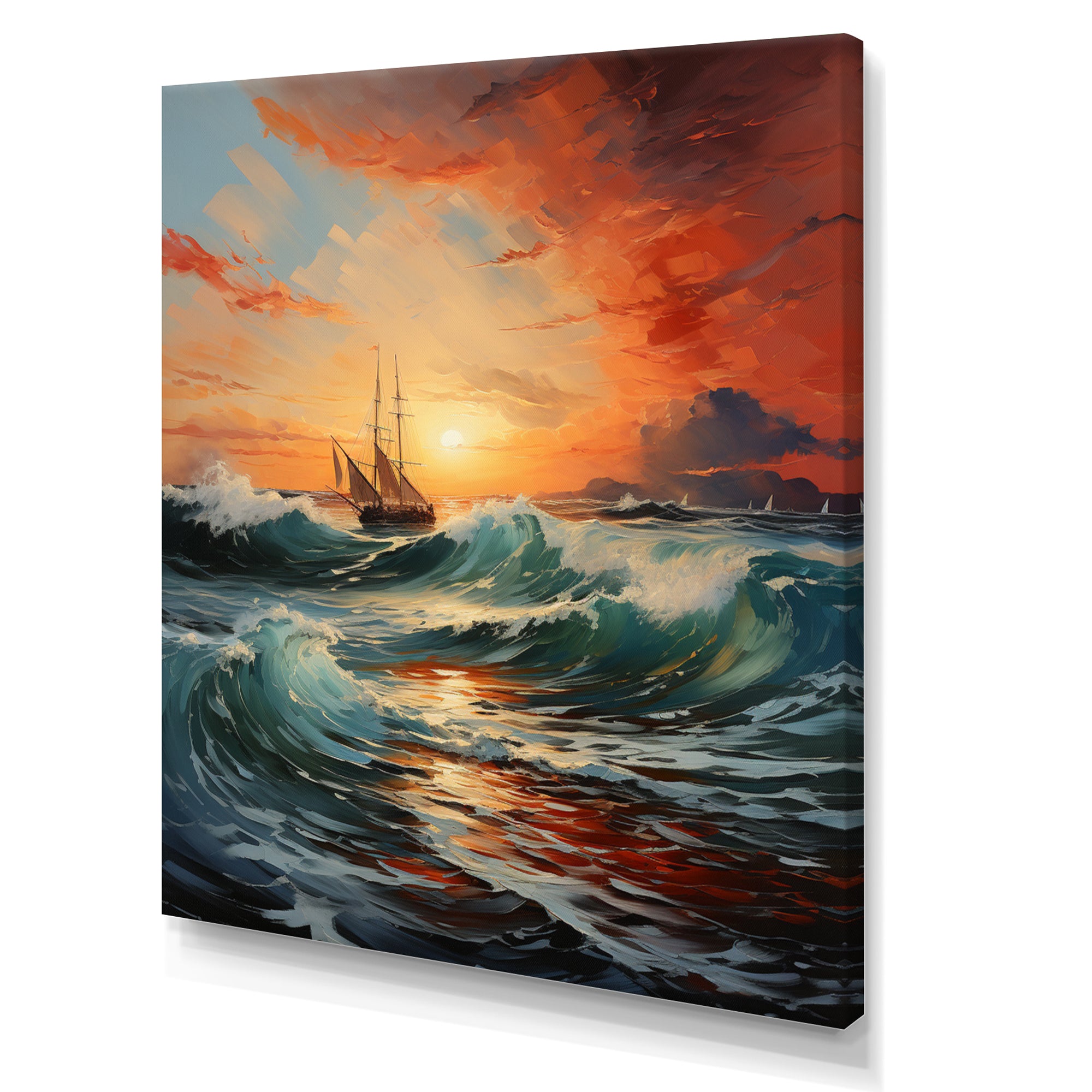 Boat Energetic Outburst - Boat Canvas Wall Art
