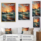 Boat Energetic Outburst - Boat Canvas Wall Art