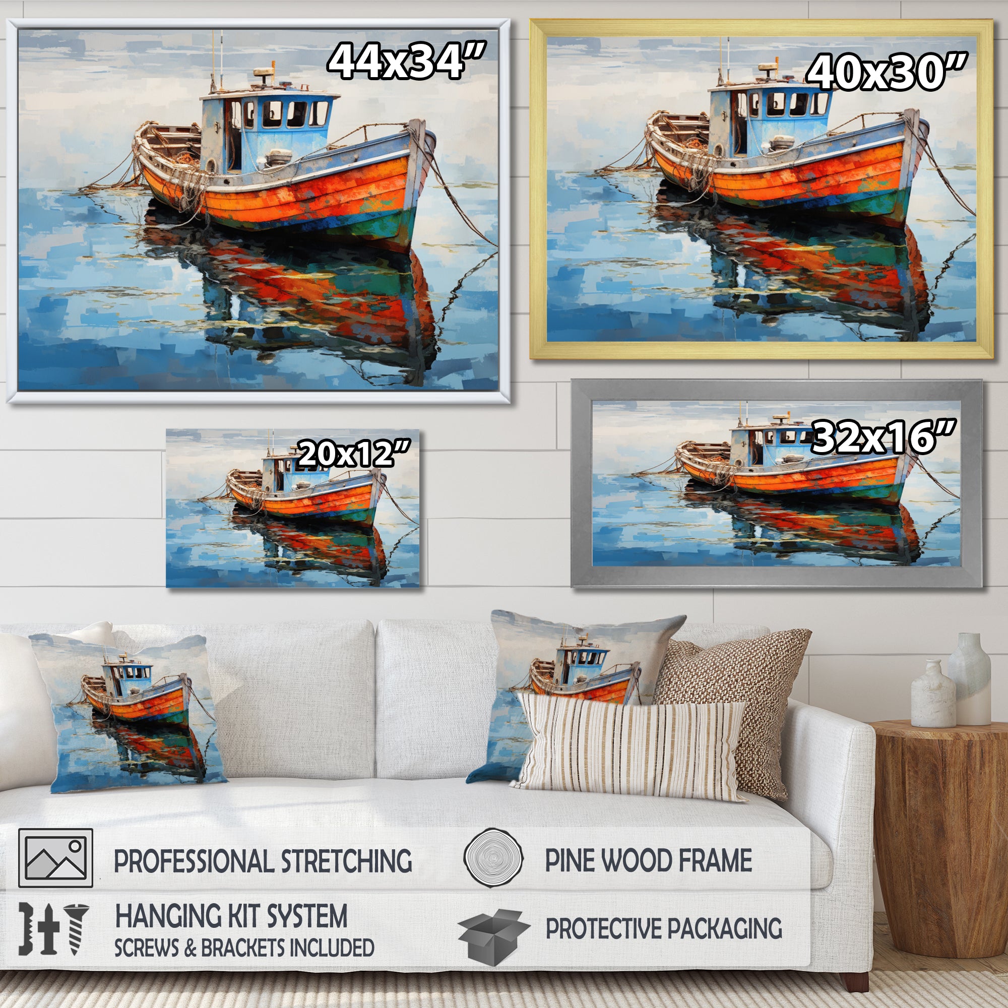 Fishing Boat Melodies I - Boat Canvas Wall Art