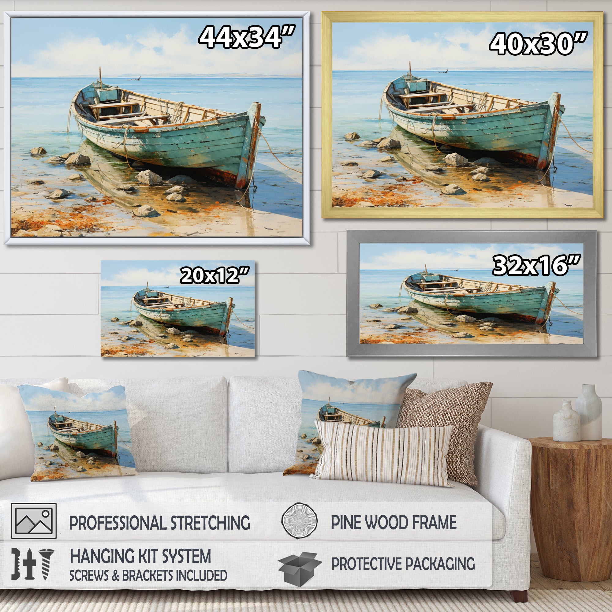 Boat Coastal Melodies - Boat Canvas Wall Art