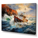 Fishing Boat Dreamy Storm - Boat Canvas Wall Art