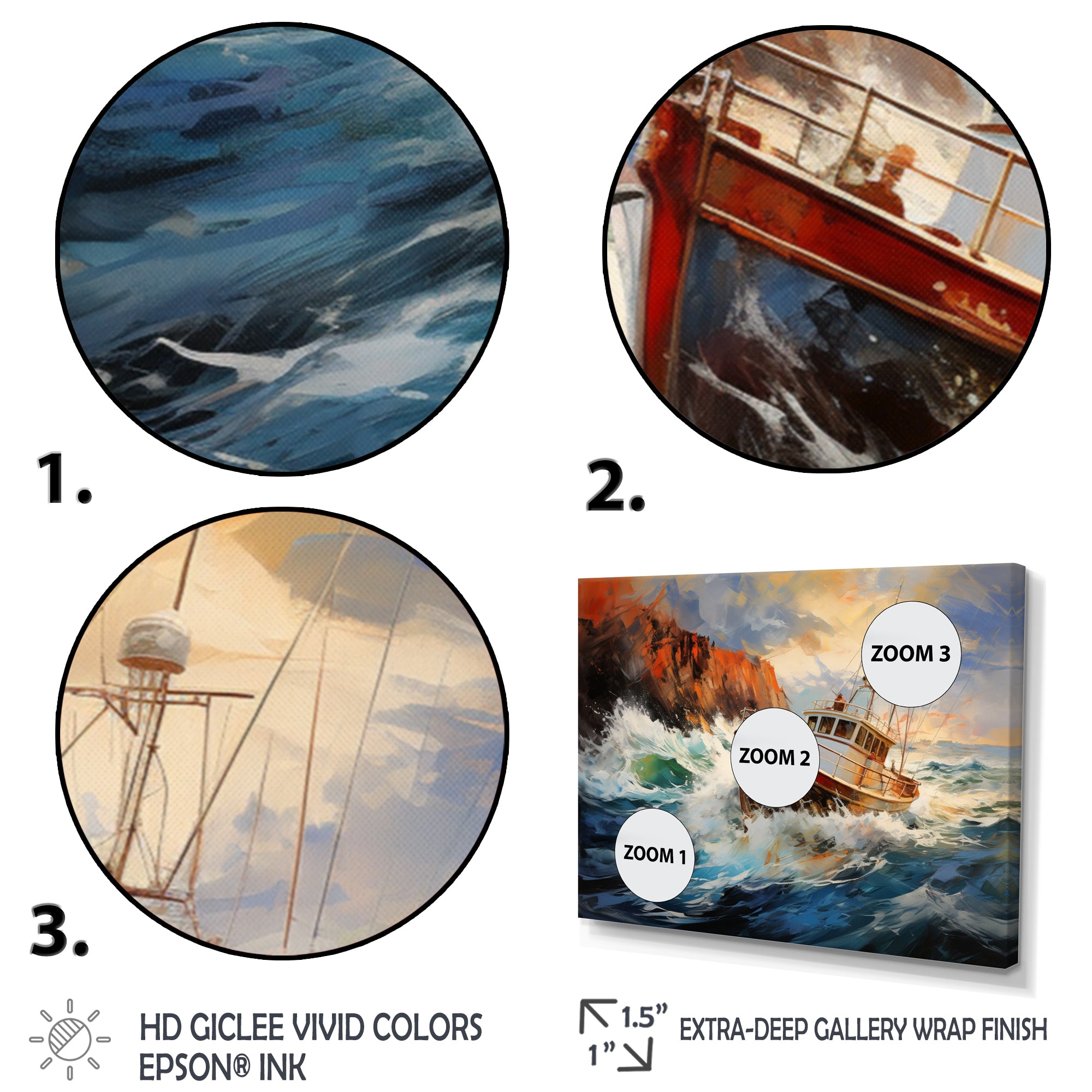 Fishing Boat Dreamy Storm - Boat Canvas Wall Art