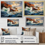 Fishing Boat Dreamy Storm - Boat Canvas Wall Art