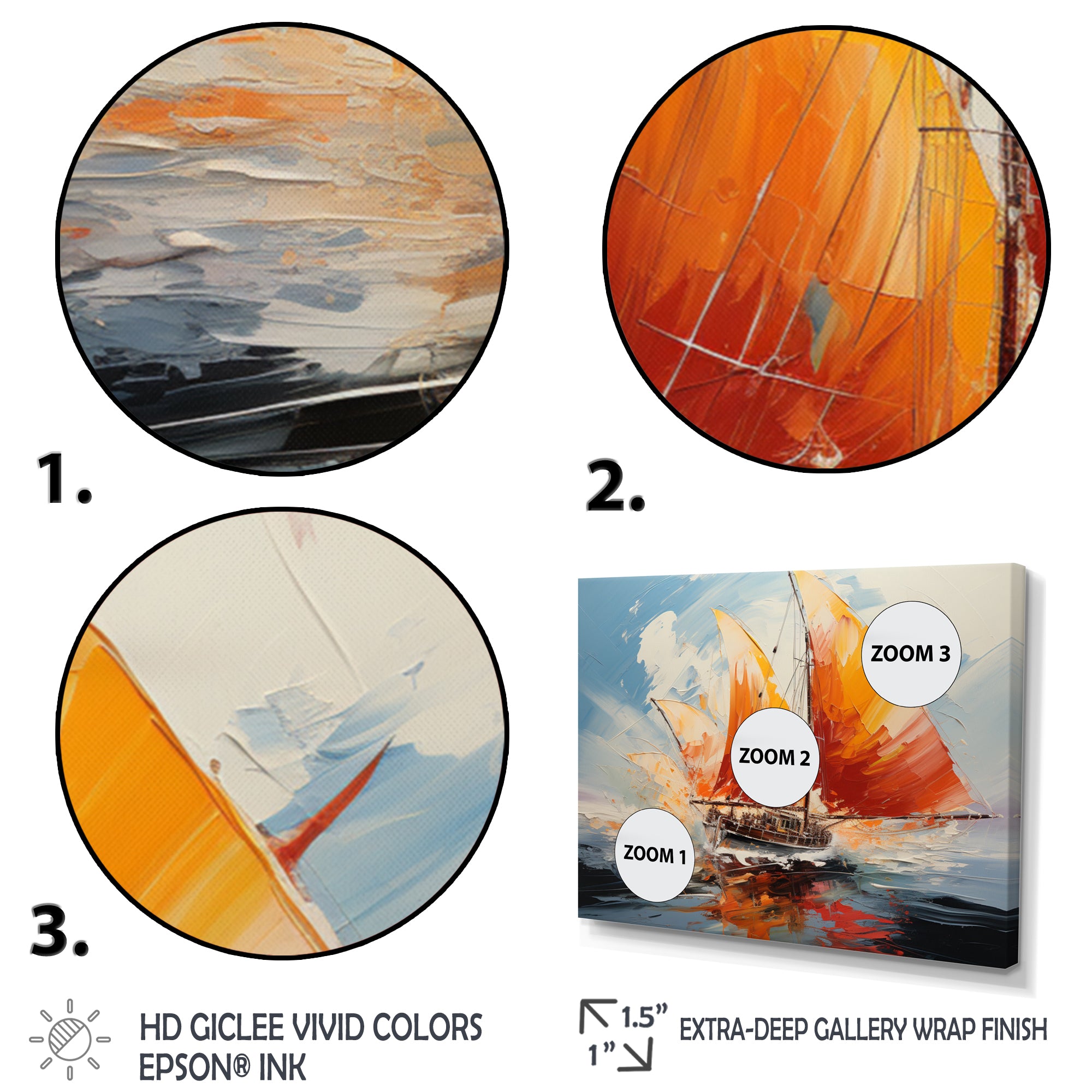 Boat Energetic Sails - Boat Canvas Wall Art