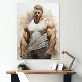Bodybuilding Front Relaxed Pose I - Aerobic & Bodybuilding Canvas Wall Art