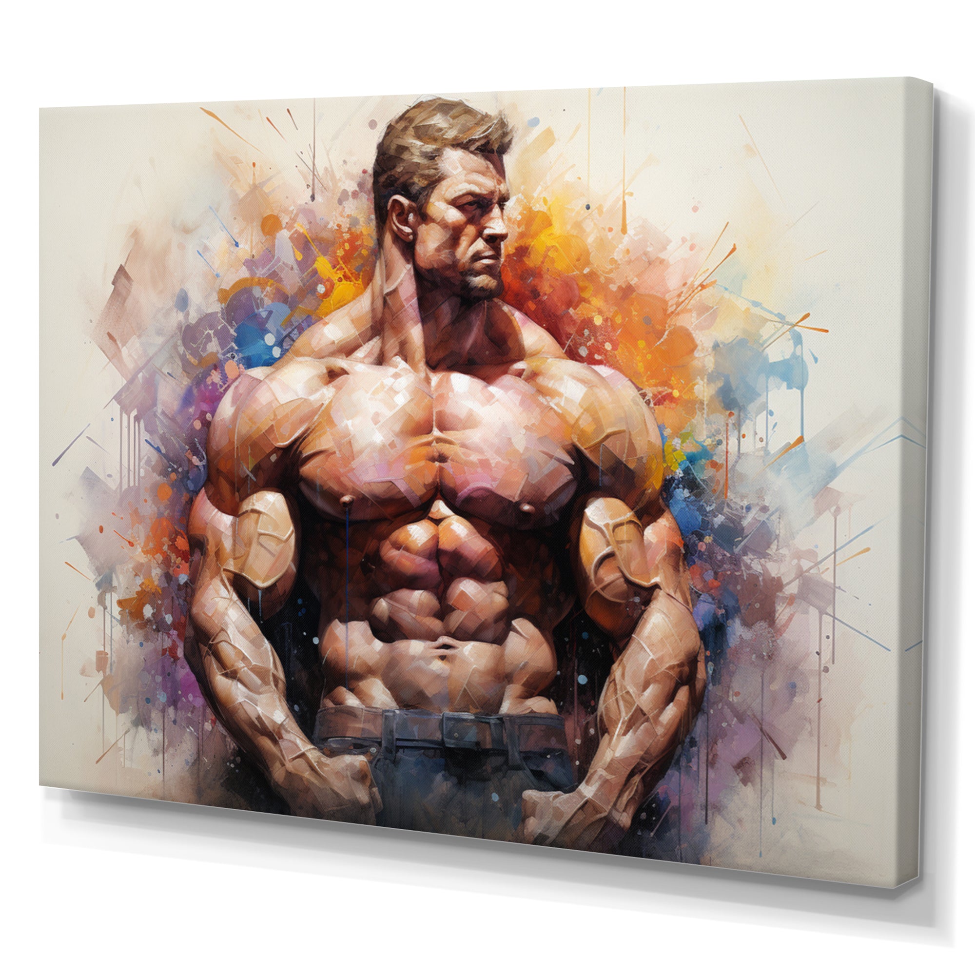 Bodybuilding Muscle Symphony I - Aerobic & Bodybuilding Canvas Wall Art