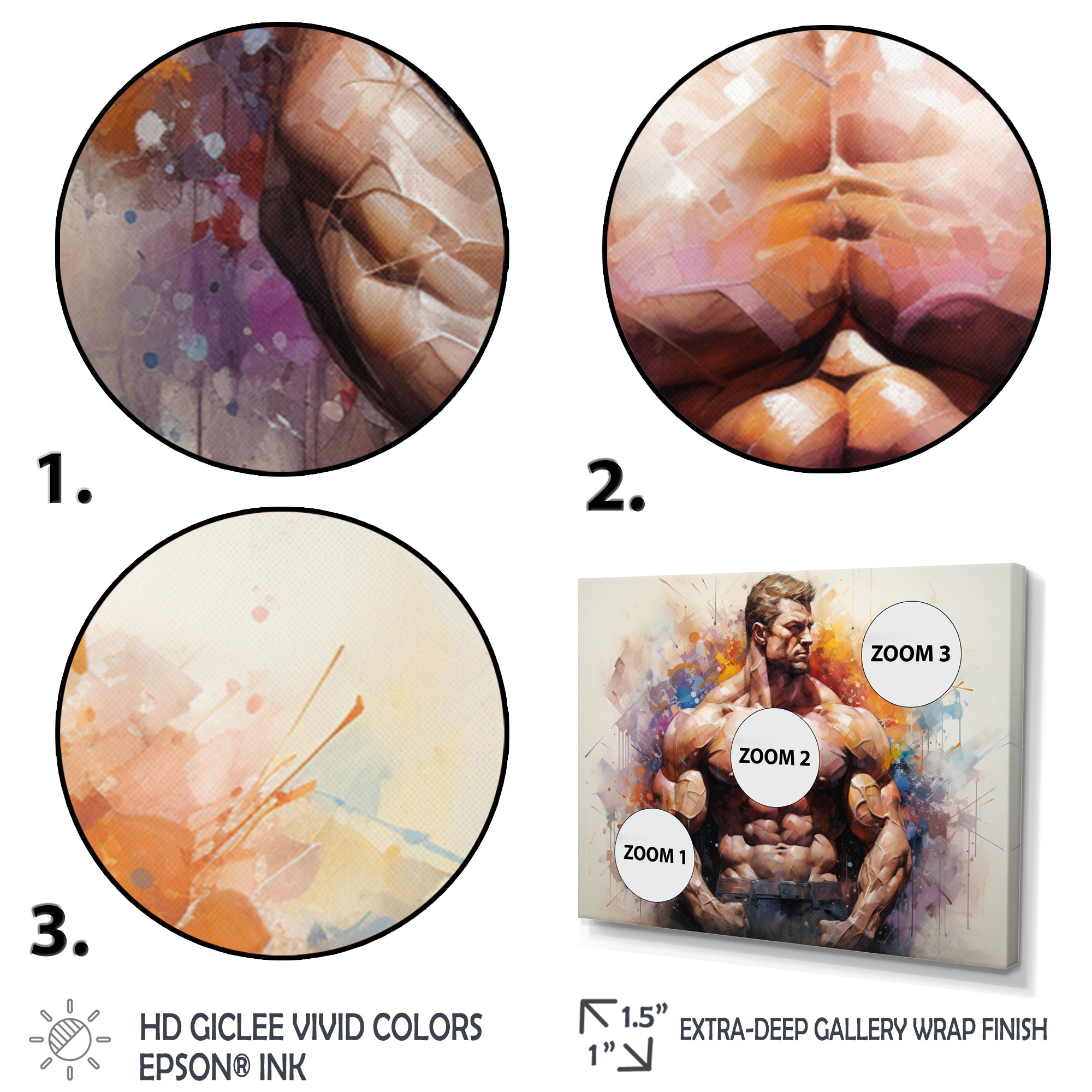 Bodybuilding Muscle Symphony I - Aerobic & Bodybuilding Canvas Wall Art