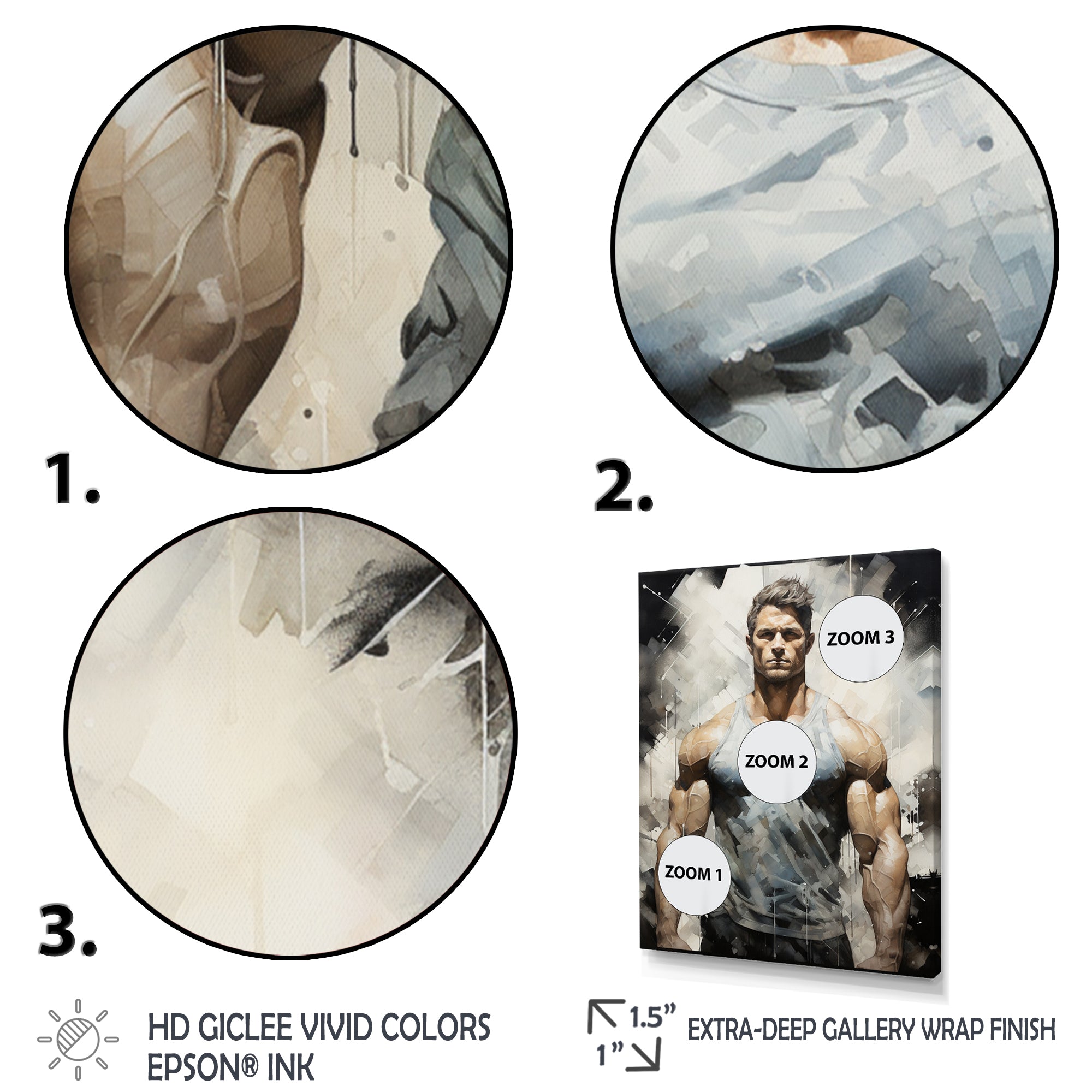 Bodybuilding The Chiseled Physique - Aerobic & Bodybuilding Canvas Wall Art