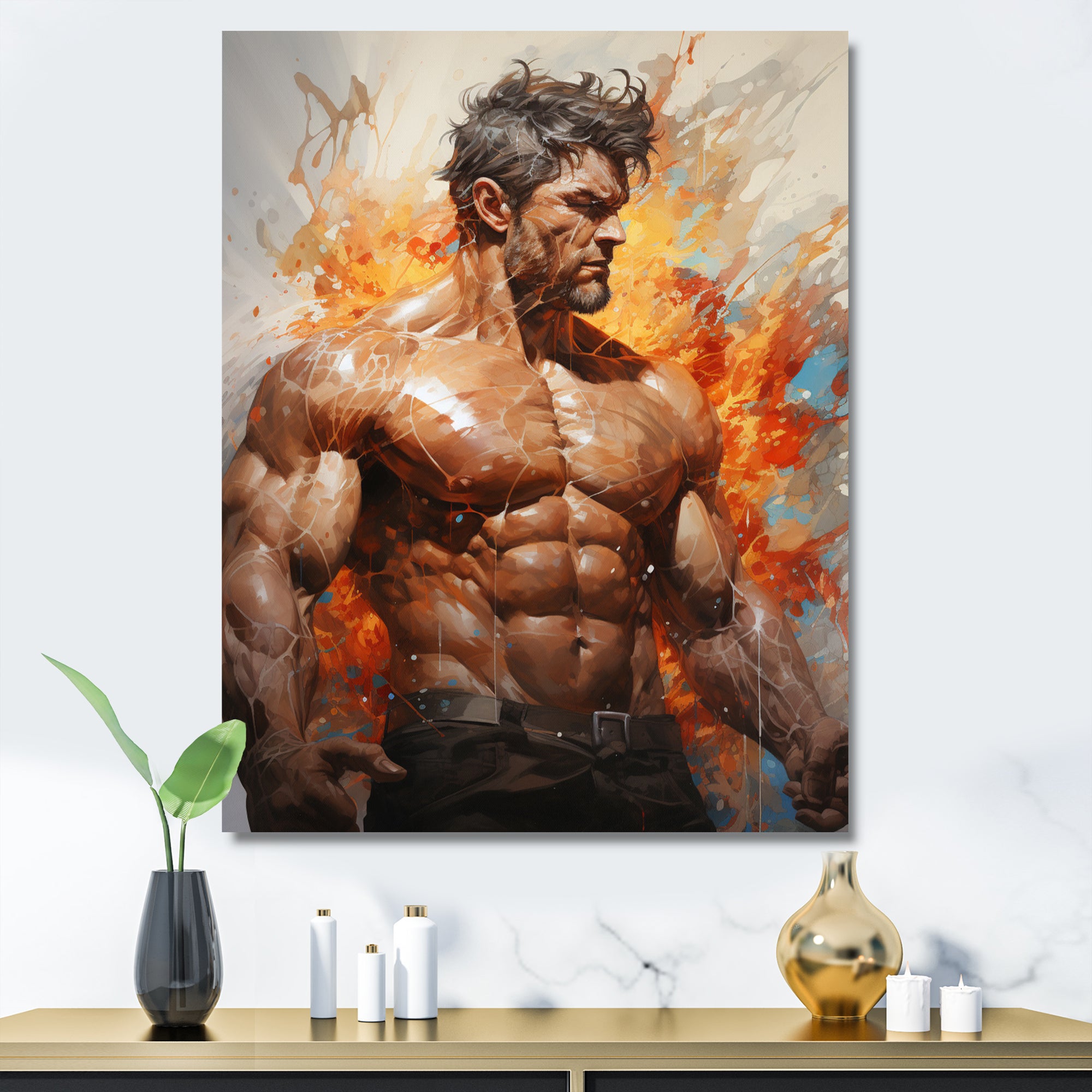 Bodybuilding The Flex - Aerobic & Bodybuilding Canvas Wall Art