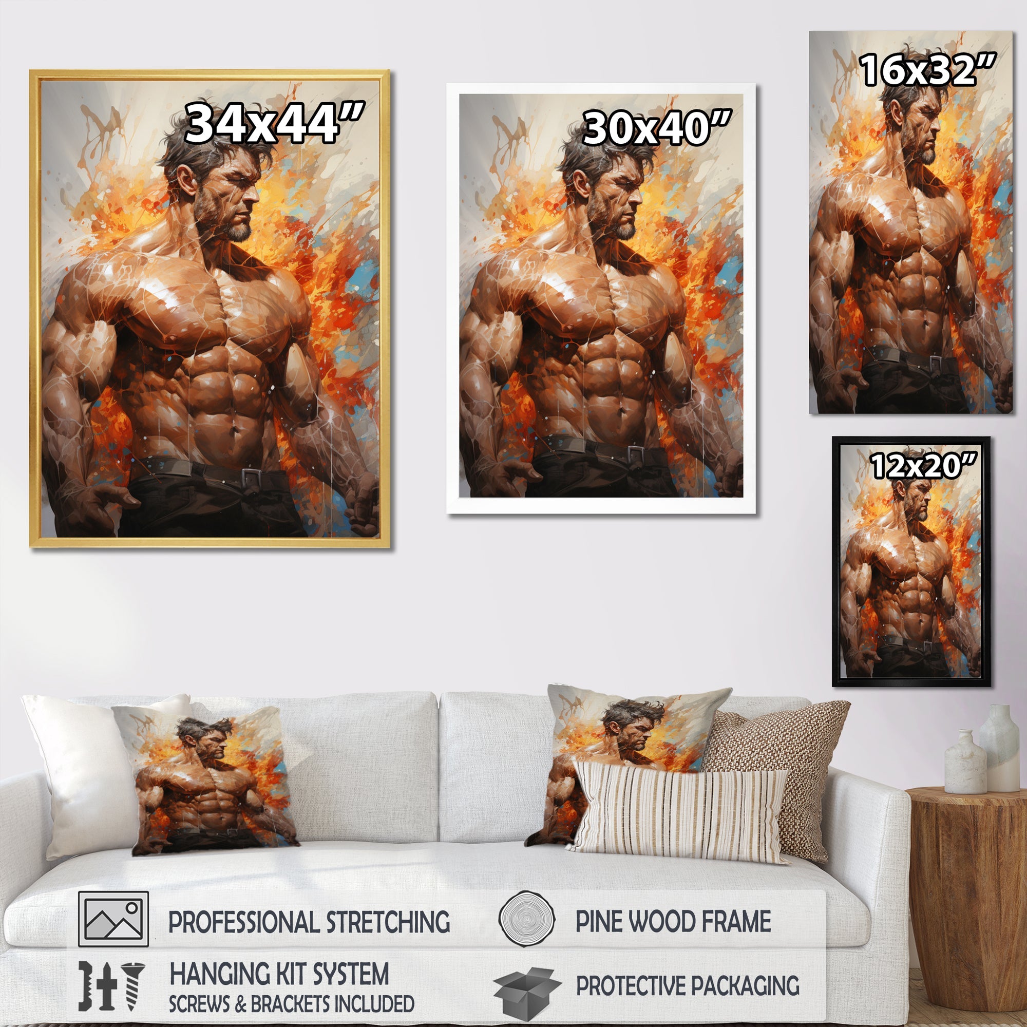 Bodybuilding The Flex - Aerobic & Bodybuilding Canvas Wall Art