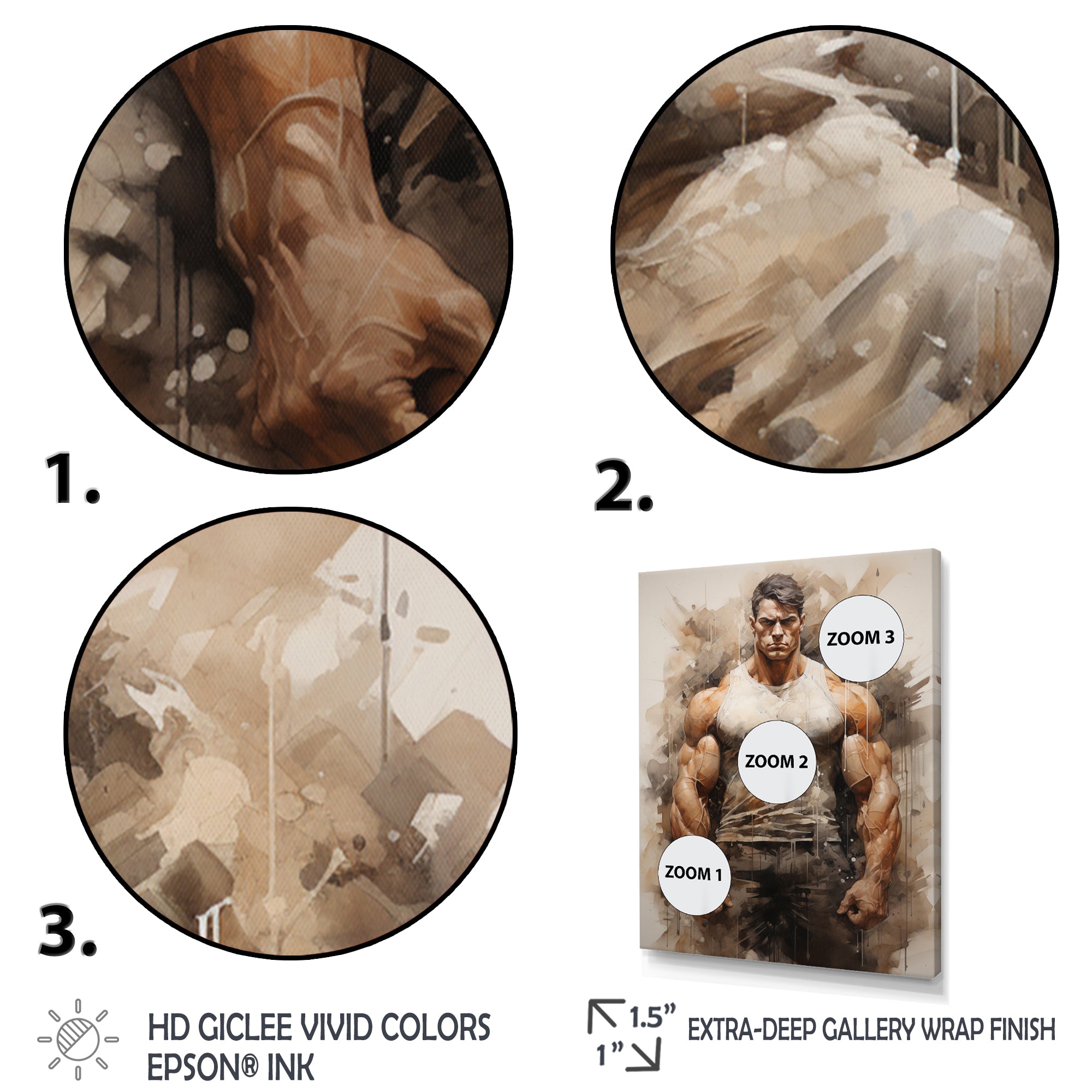 Bodybuilding The Titans Pose - Aerobic & Bodybuilding Canvas Wall Art