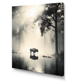 Grey Buffalo Ethereal Grazing - Buffalo Canvas Wall Art