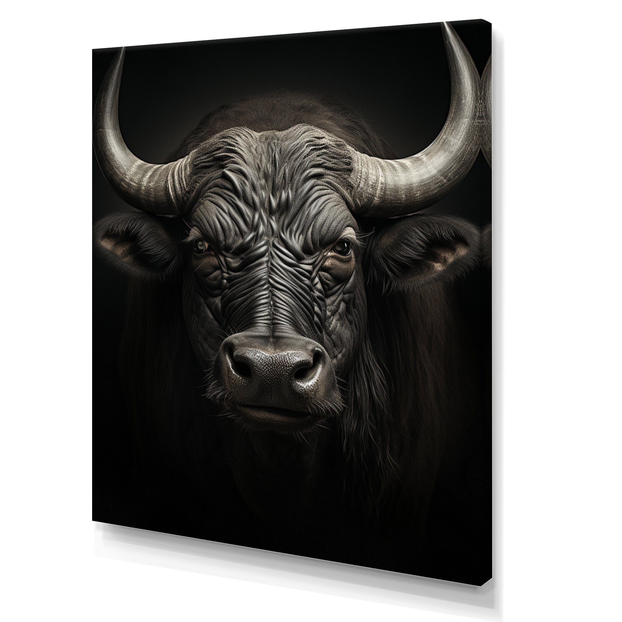 Grey Buffalo Majestic Horns - Buffalo Wall Art Prints