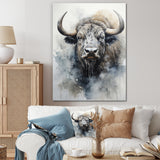 Grey Buffalo Majestic Profile Pointillism - Buffalo Wall Art Prints