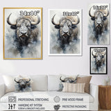 Grey Buffalo Majestic Profile Pointillism - Buffalo Wall Art Prints