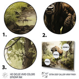 Brown Green Buffalo Shadows Of Serenity - Buffalo Large Canvas Wall Art