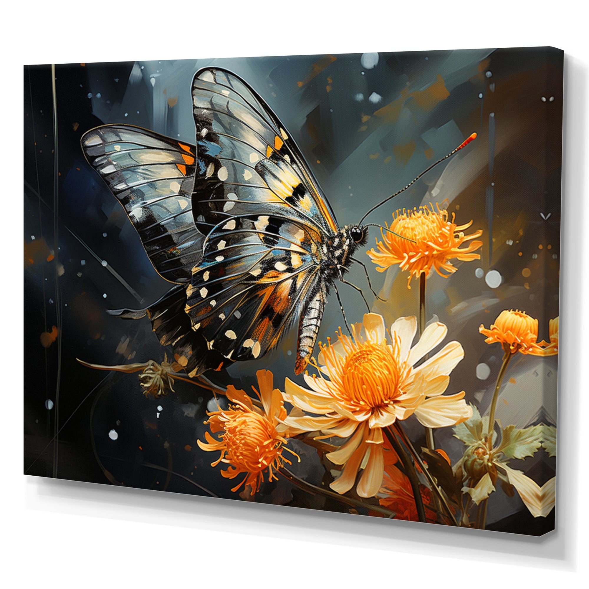 Yellow Black Butterfly Haven - Butterfly Canvas Wall Art