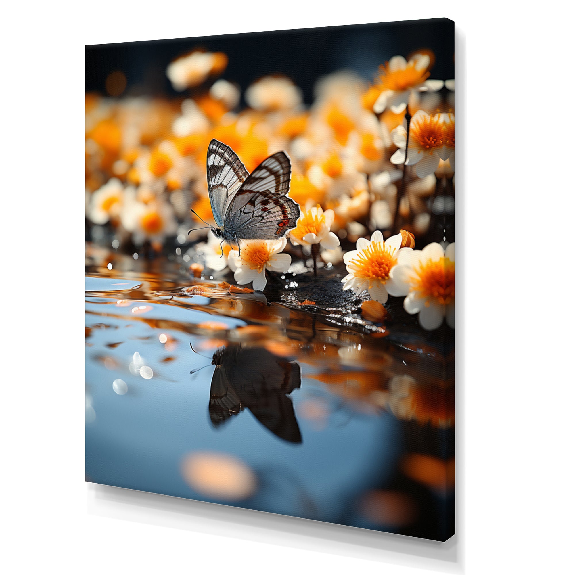 Orange Butterfly Floating Wonder - Butterfly Wall Art Prints