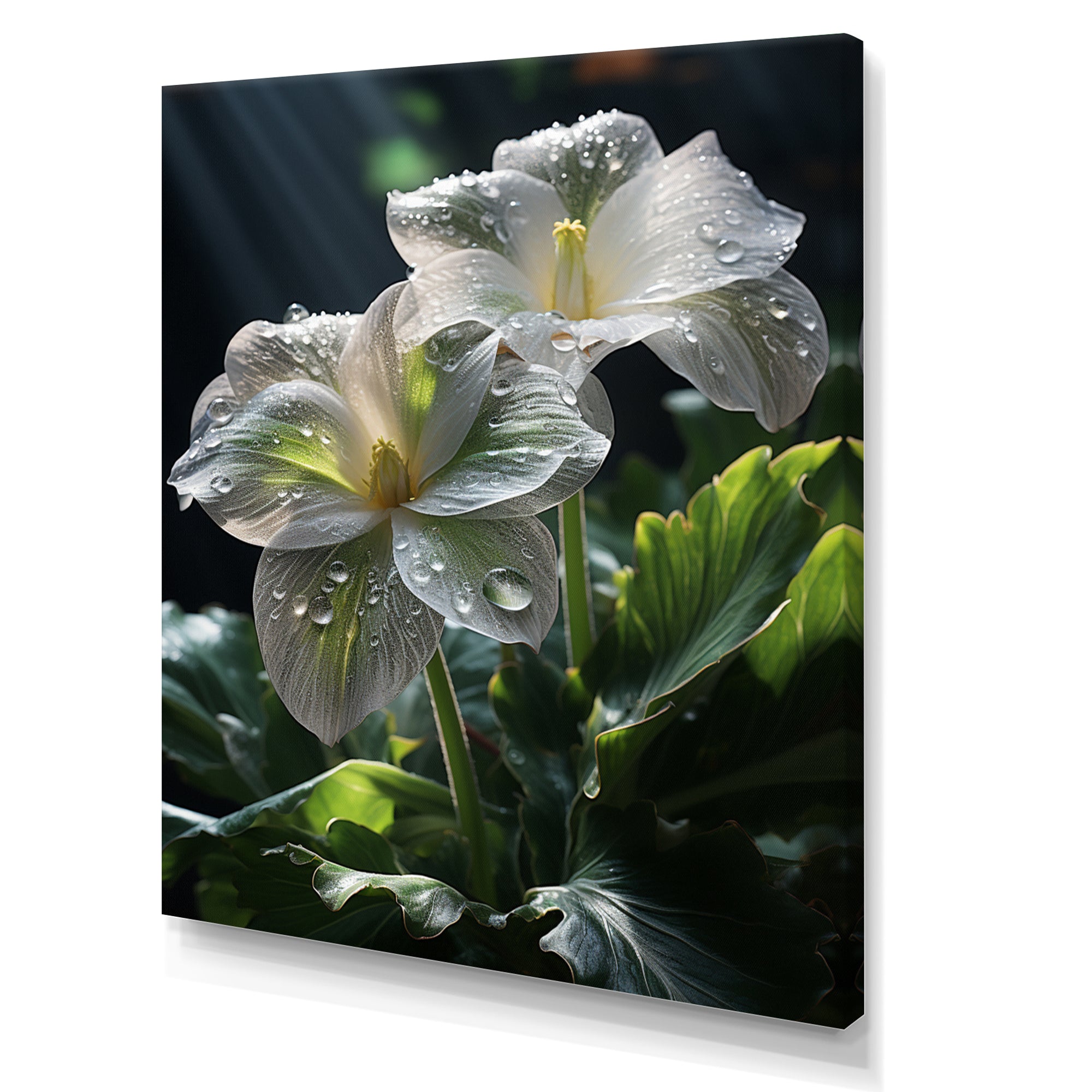 White Green Butterfly Portrait Vibrant - Butterfly Canvas Wall Art
