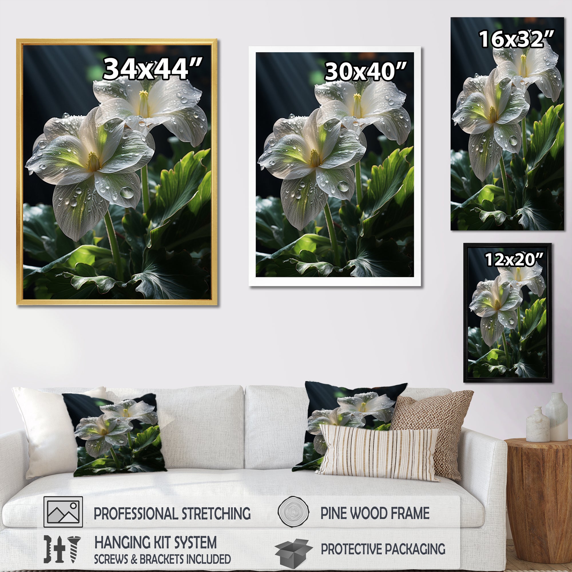 White Green Butterfly Portrait Vibrant - Butterfly Canvas Wall Art