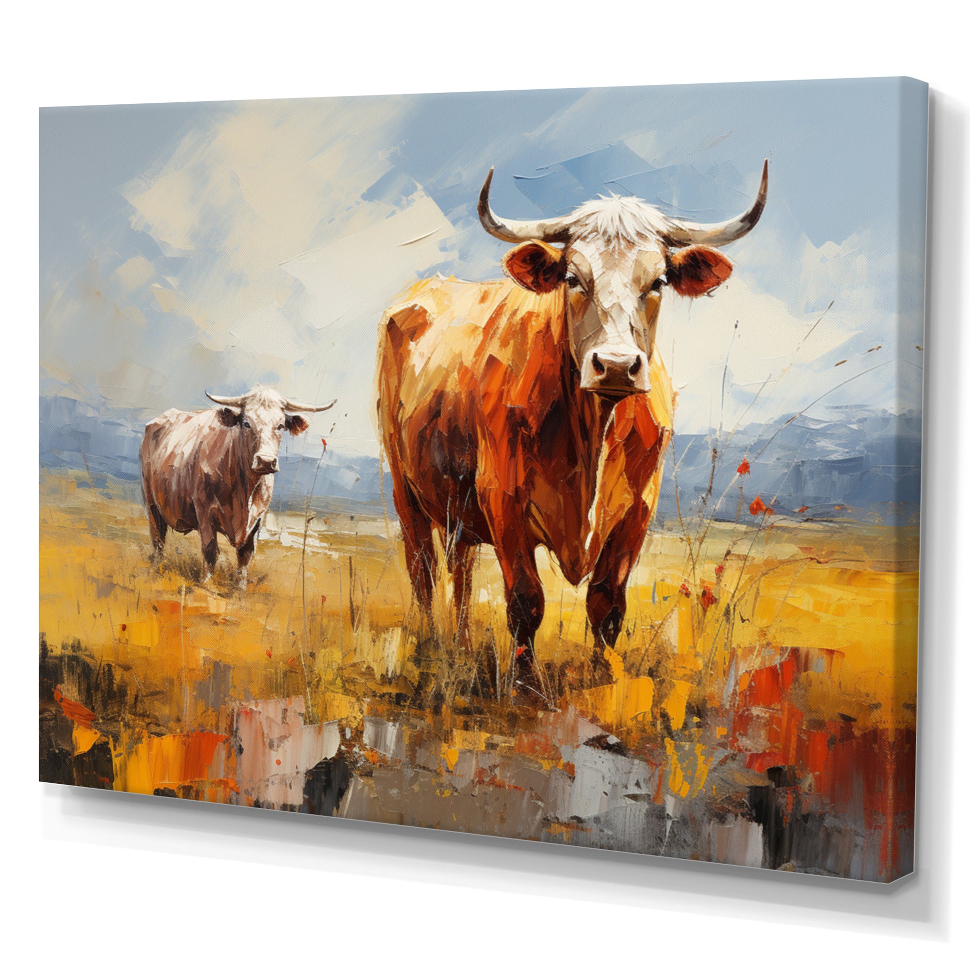 Cattle Pastoral Grazers Collage - Cattle Living Room Wall Art