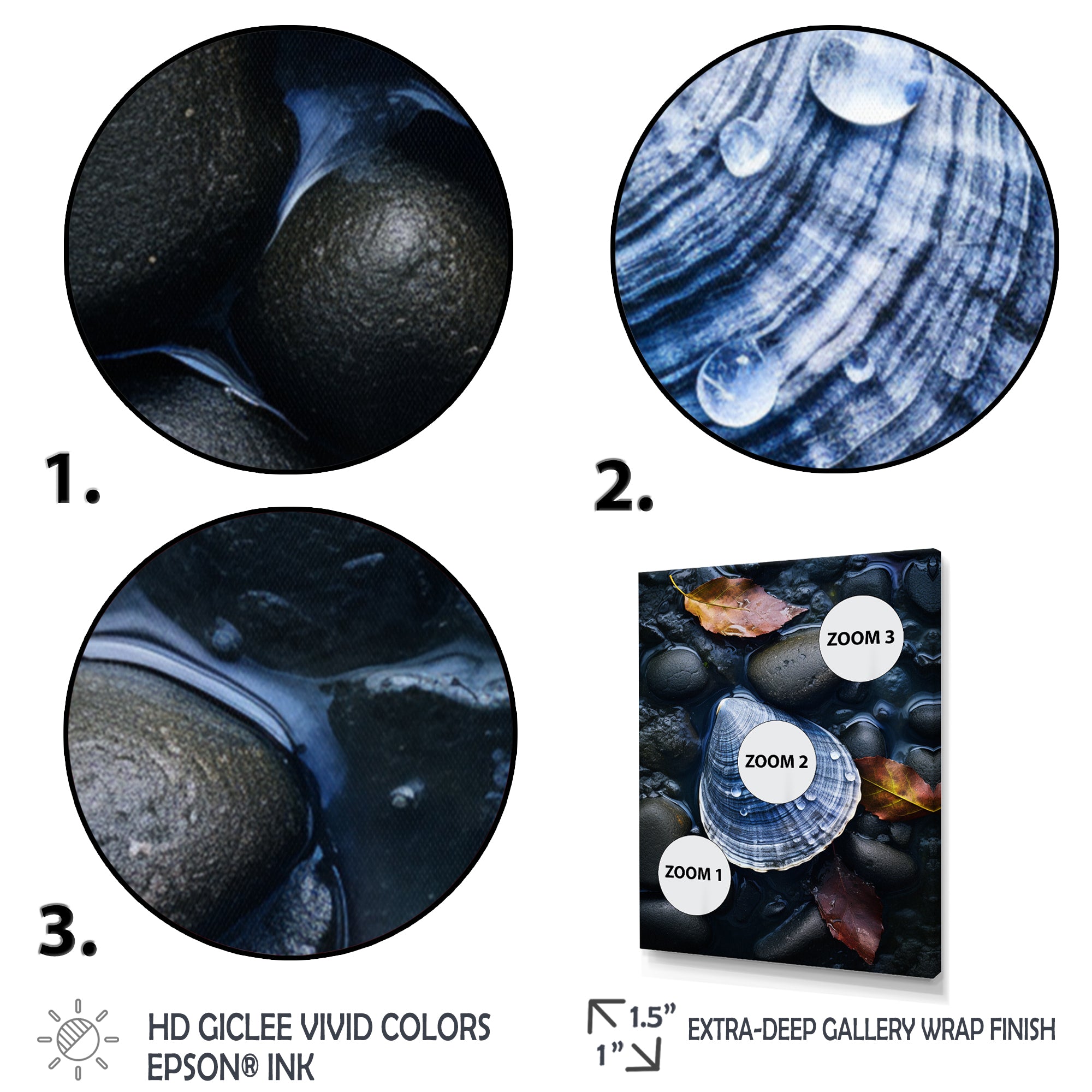 Grey Clam Dappled Depths - Clam Bedroom Wall Art