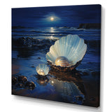 White Clam Midnight Elegance - Clam Canvas Wall Art