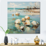 Turquoise Clam Oceanic Rhythm - Turquoise Clam Wall Art