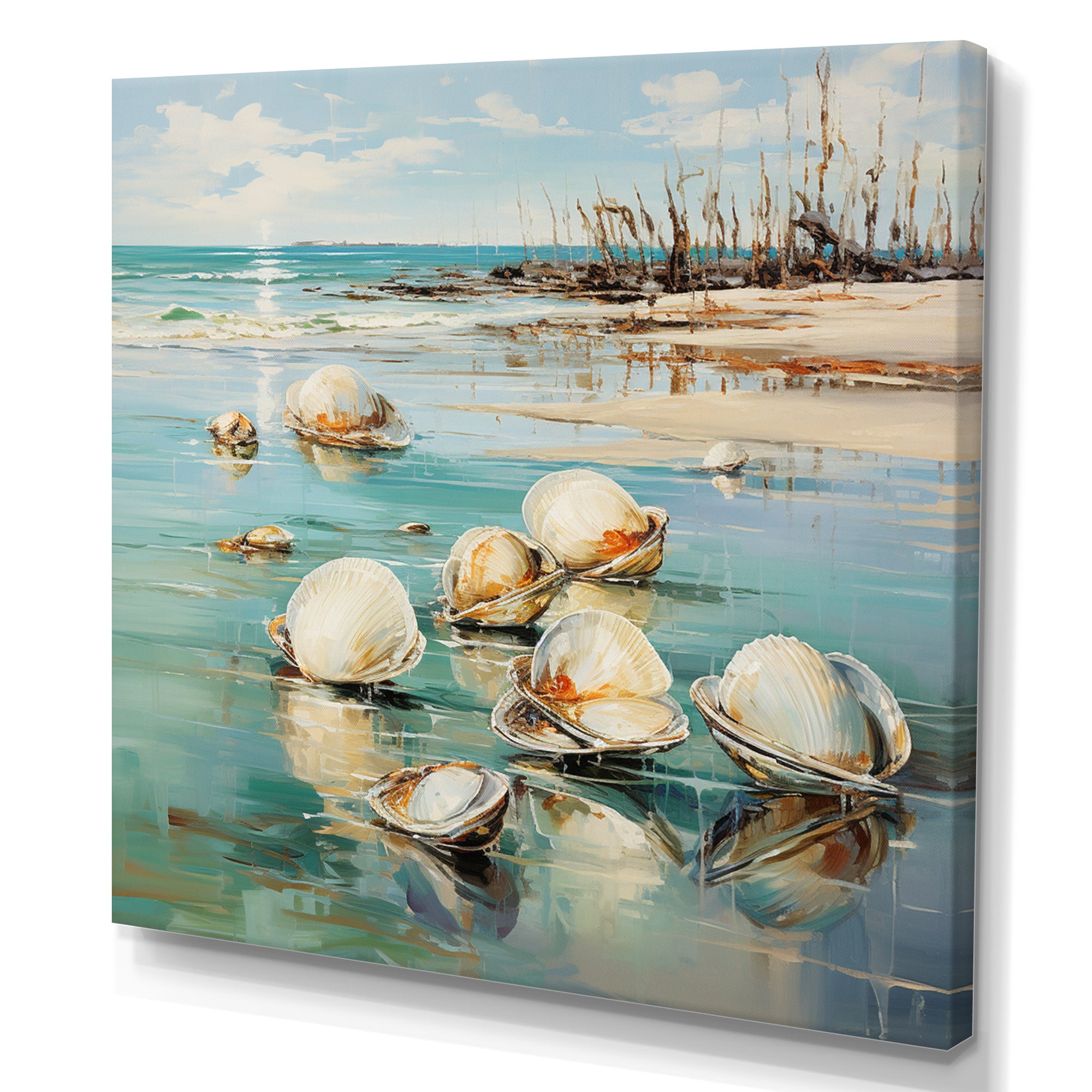 Turquoise Clam Oceanic Rhythm - Turquoise Clam Wall Art