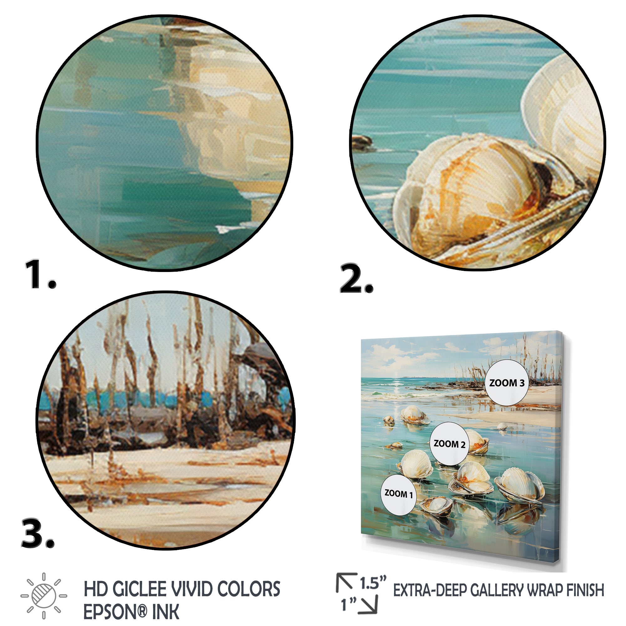 Turquoise Clam Oceanic Rhythm - Turquoise Clam Wall Art