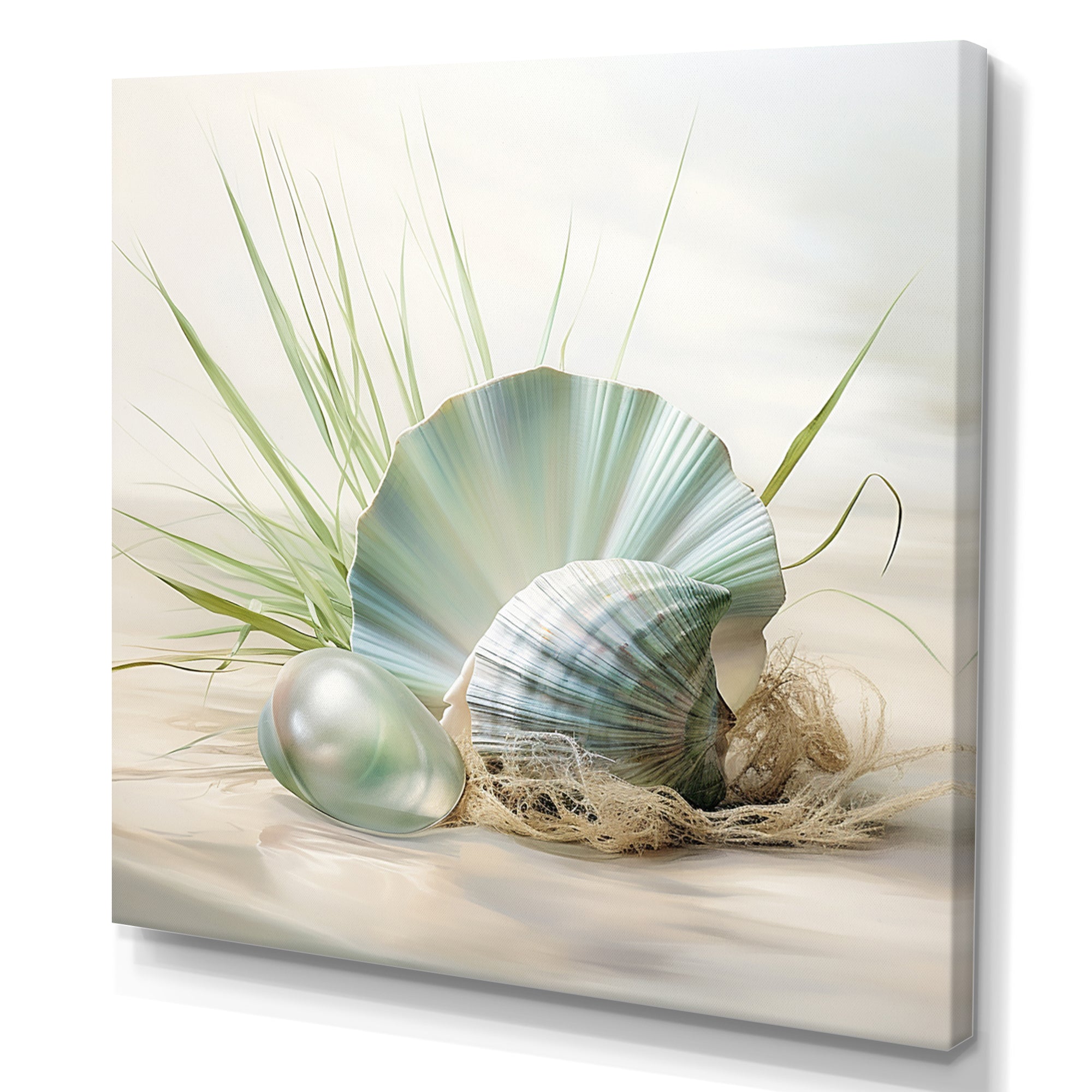 Clam Underwater Serenity - Clam Canvas Wall Art