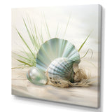 Clam Underwater Serenity - Clam Canvas Wall Art
