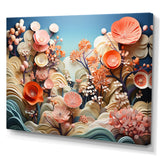 Coral Vibrant Reef Geometric - Coral Large Canvas Wall Art
