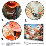 Coral Vibrant Reef Geometric - Coral Large Canvas Wall Art