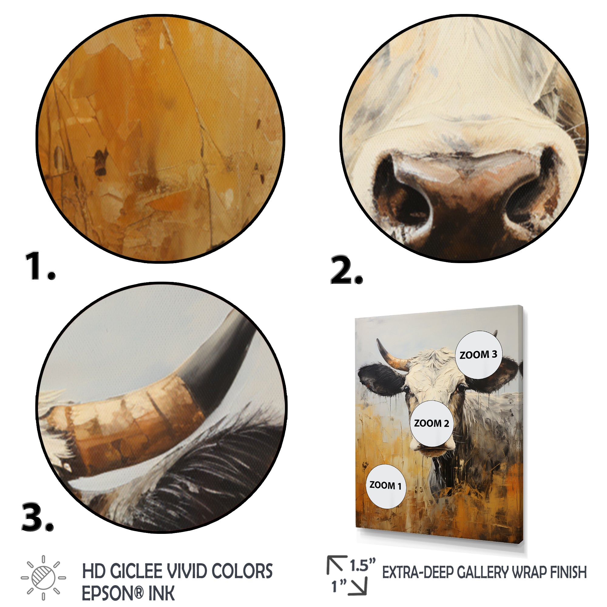 Cow Bovine Brilliance - Cow Living Room Wall Art
