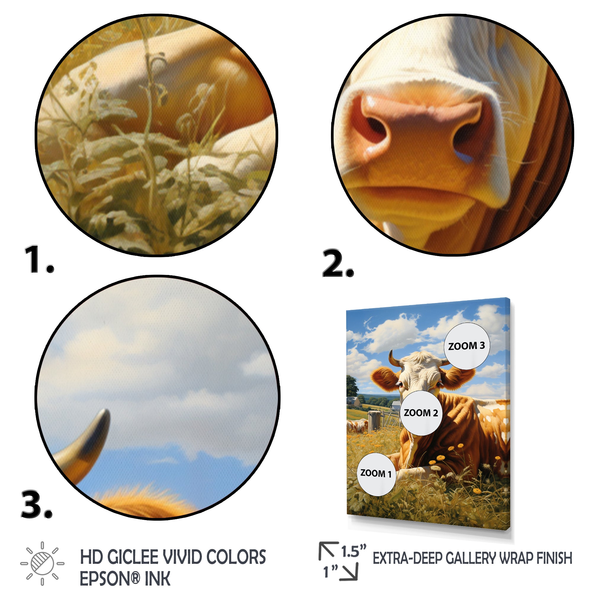 Cow Contentment - Cow Canvas Wall Art
