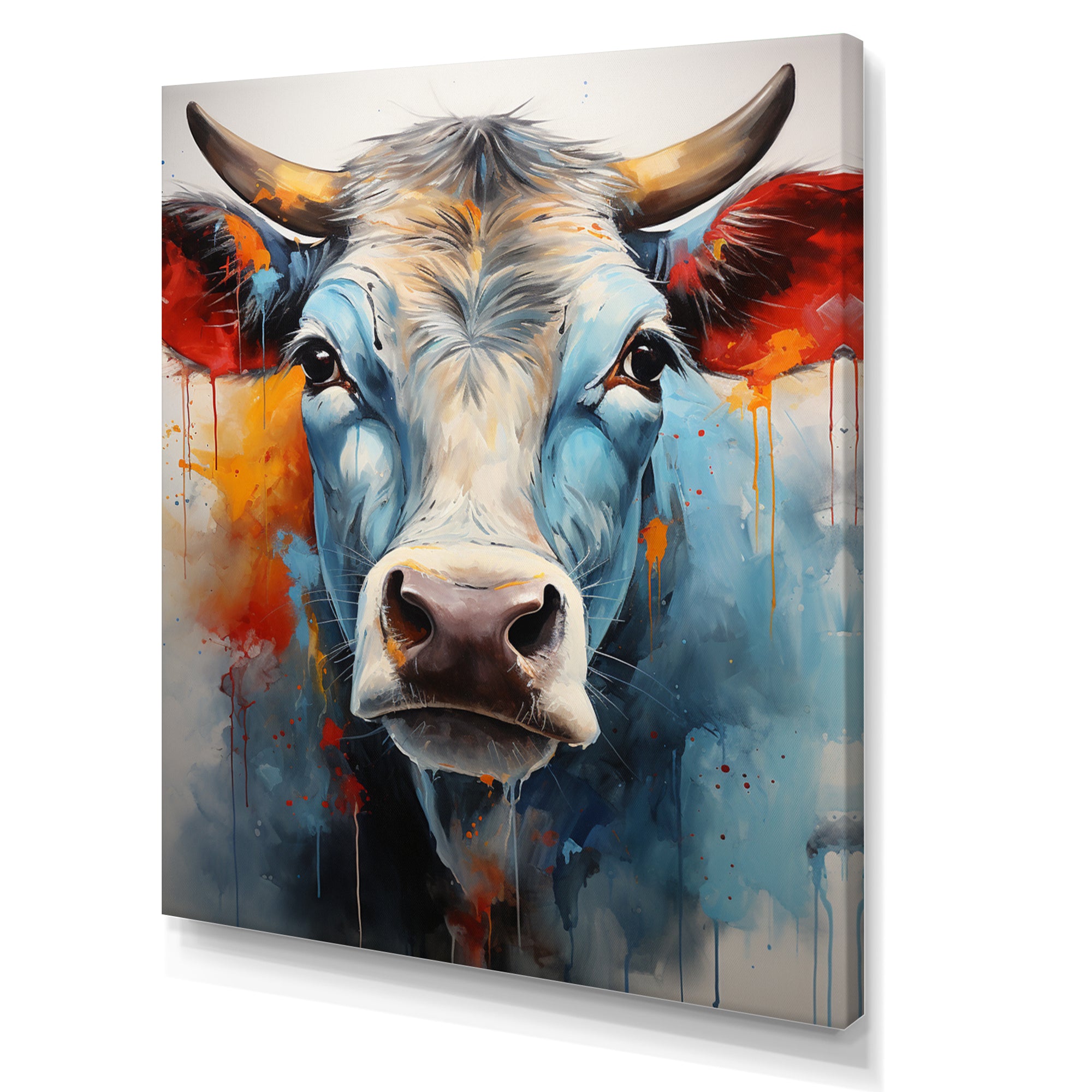 Cow Wisdom - Orange Cow Wall Art