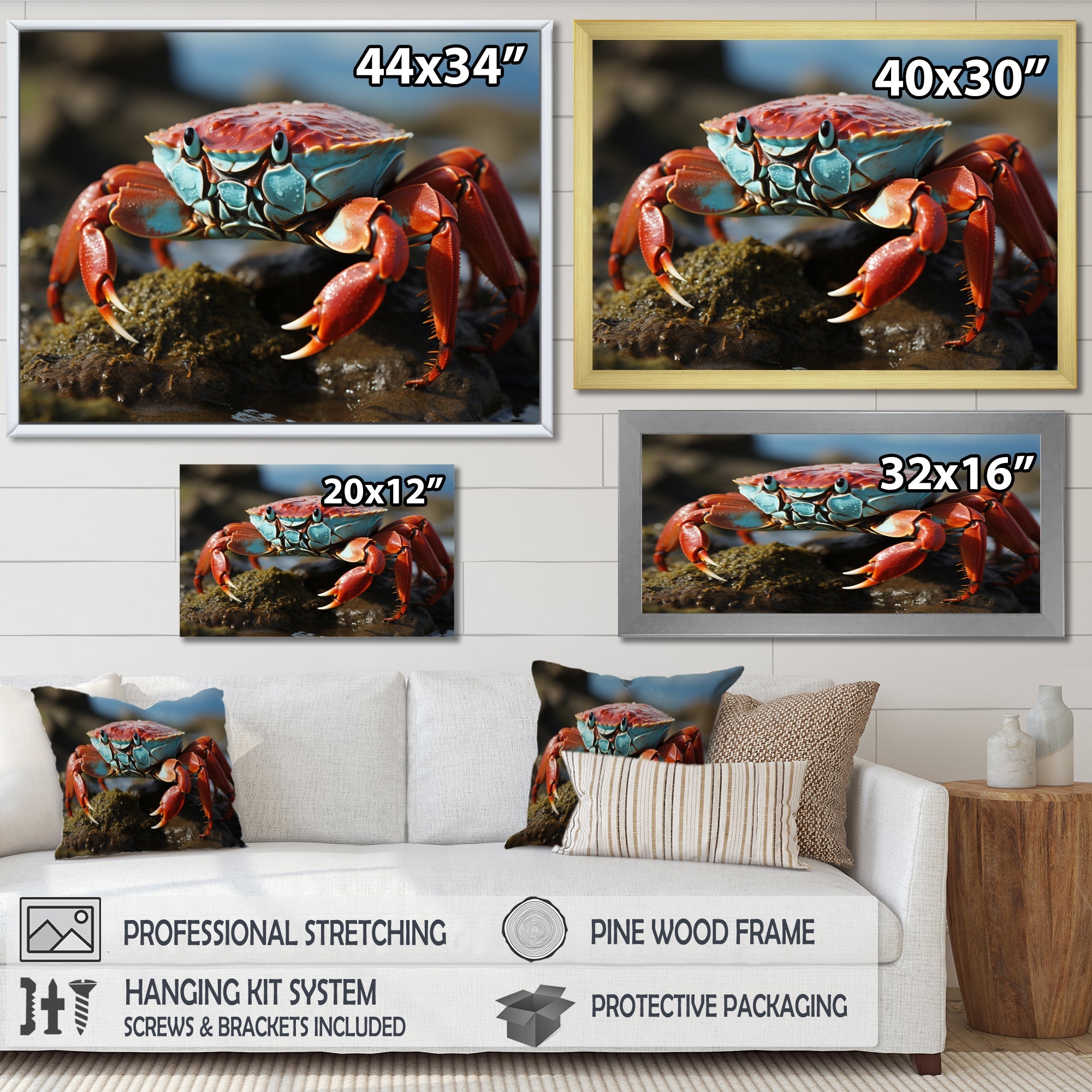 Crab Coastal Scavenger - Crab Home Decor Art